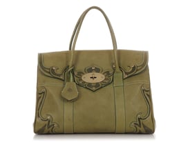 Mulberry Mulberry Green Tooled Darwin Leather Bayswater Tote