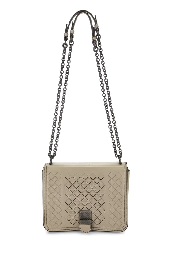 Bottega Veneta Grey Intrecciato Runway Shoulder Bag