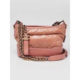 Chanel Pink Quilted Leather Small Gabrielle Hobo Bag