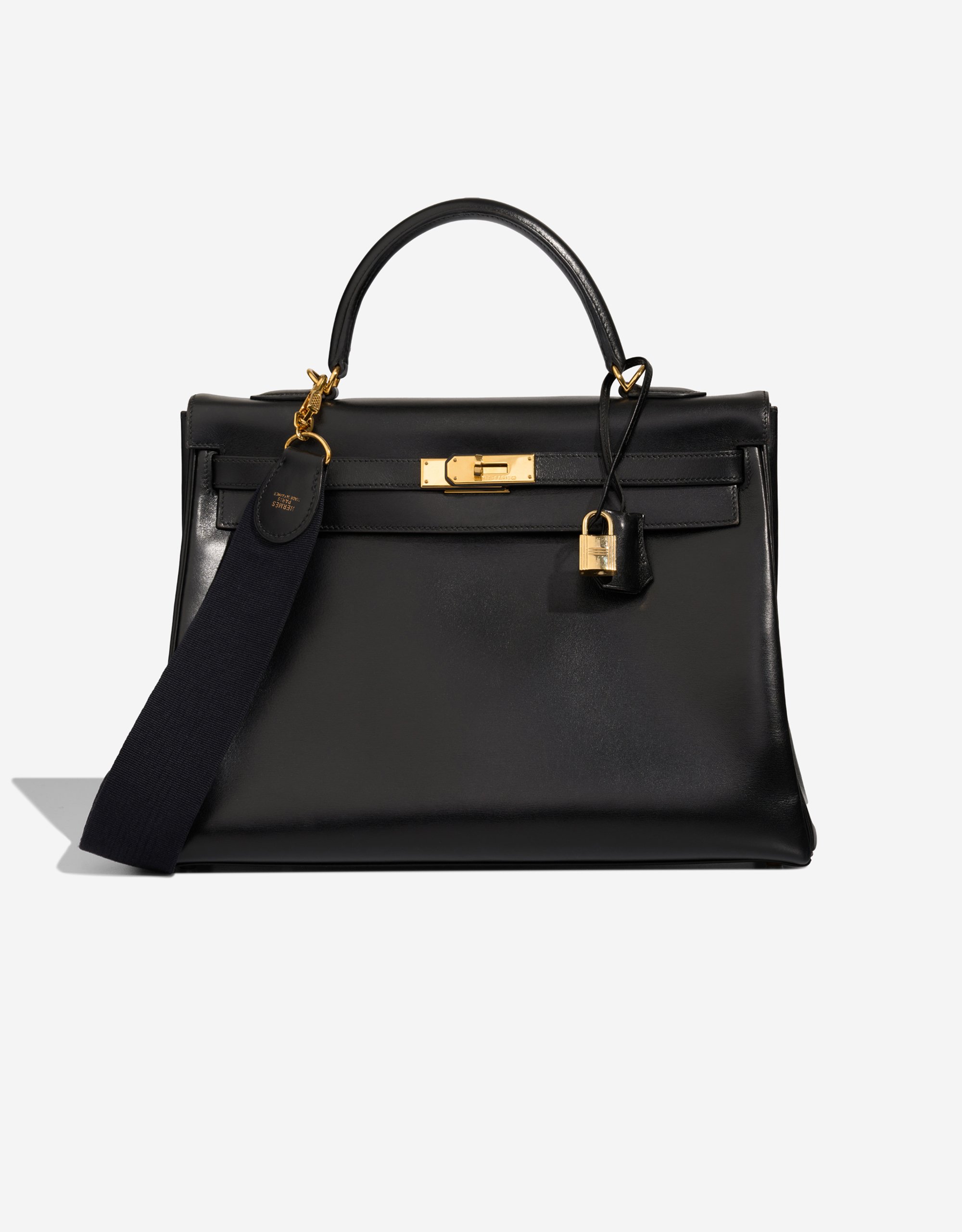 Hermes 
		Kelly 35 Box Calf Black    