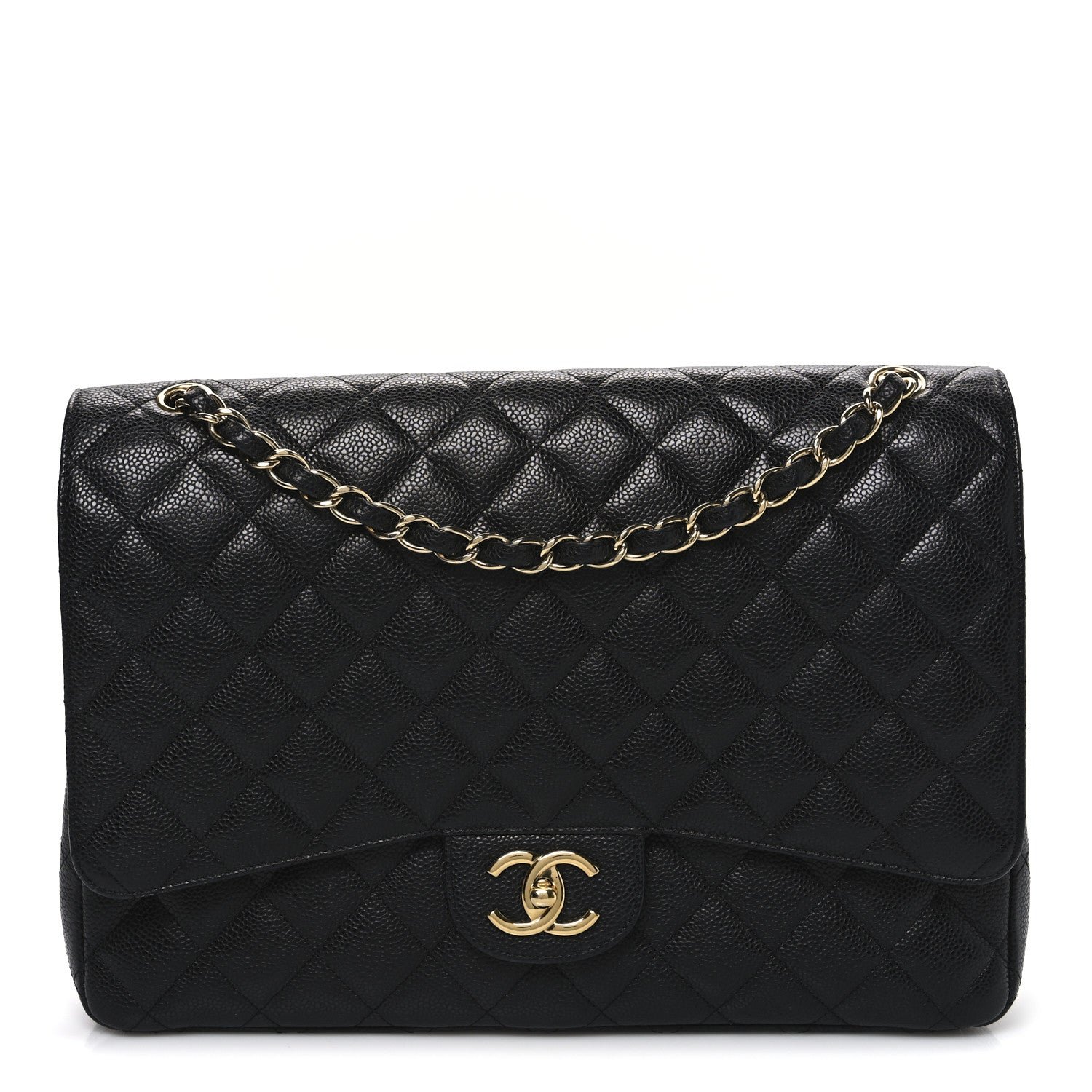 Chanel Caviar Quilted Maxi Double Flap Black