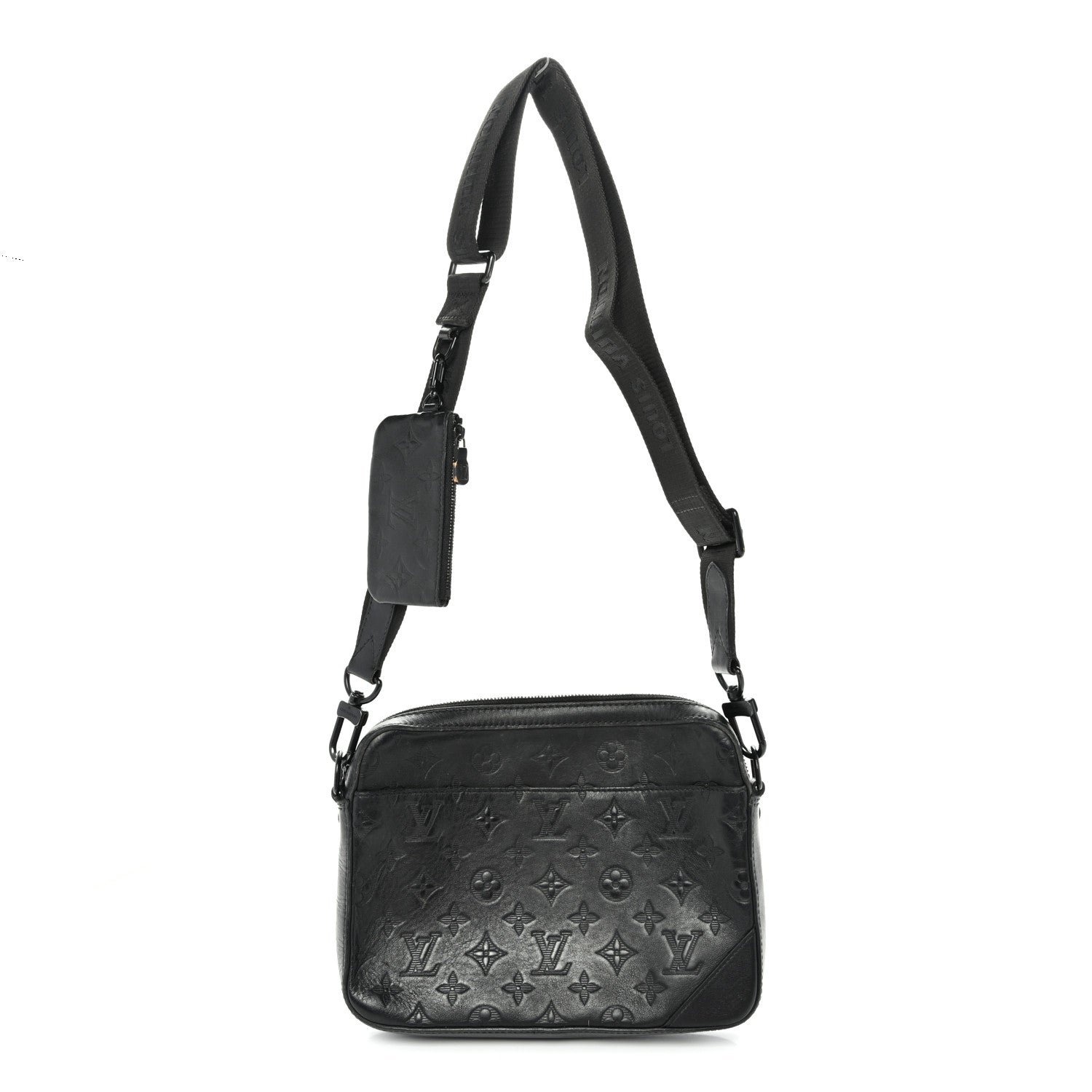 Louis Vuitton Calfskin Monogram Shadow Duo Messenger Black