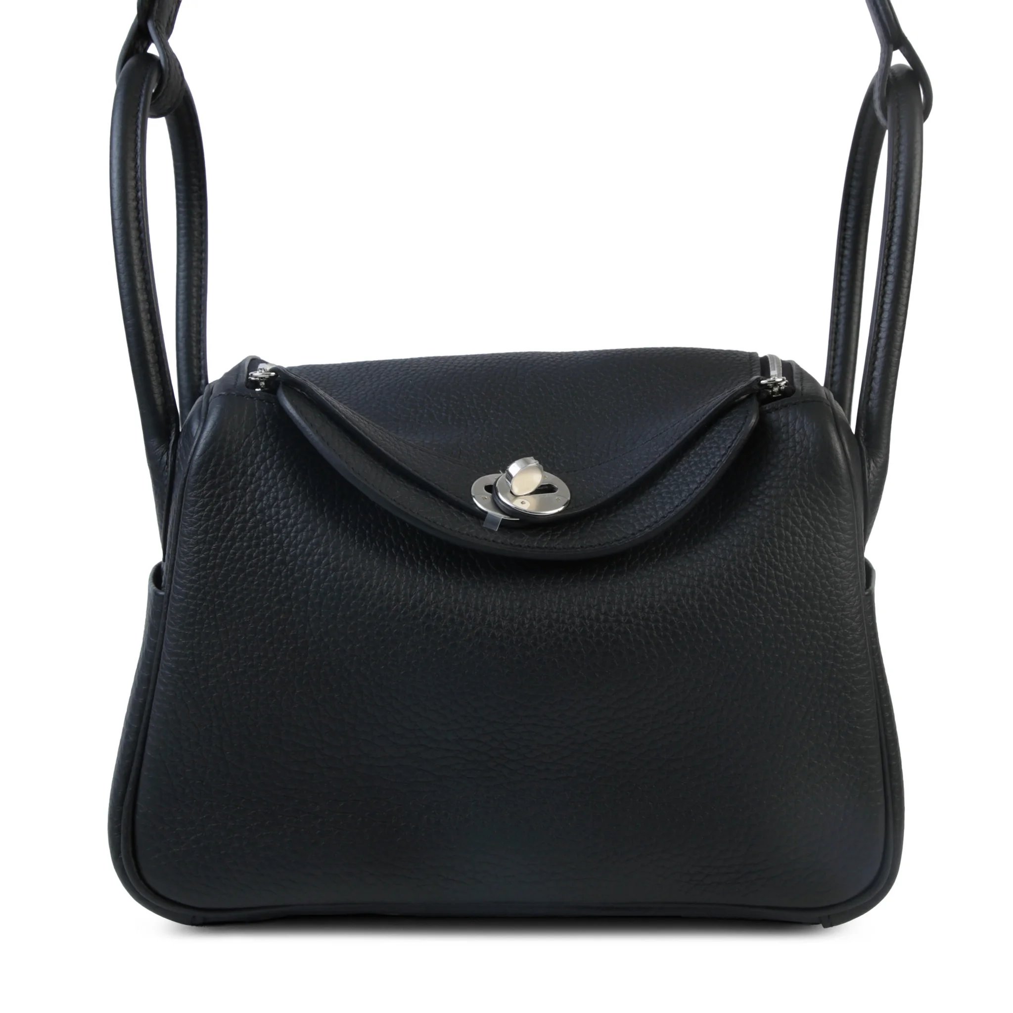 Unused ( Rank NS ) HERMÈS Lindy 26 Noir (89) Clemence Palladium hardware W (2024)