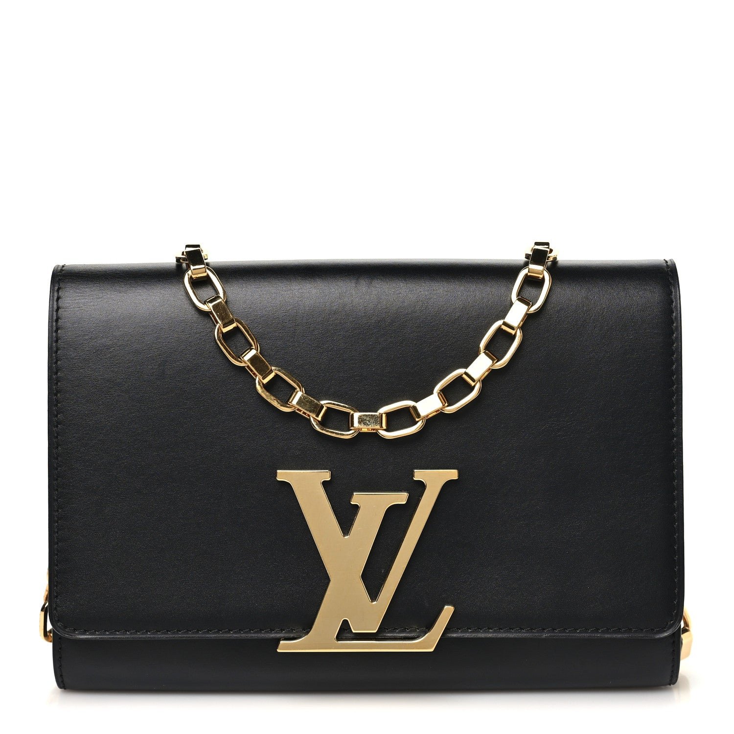 Louis Vuitton Calfskin Chain Louise GM Black