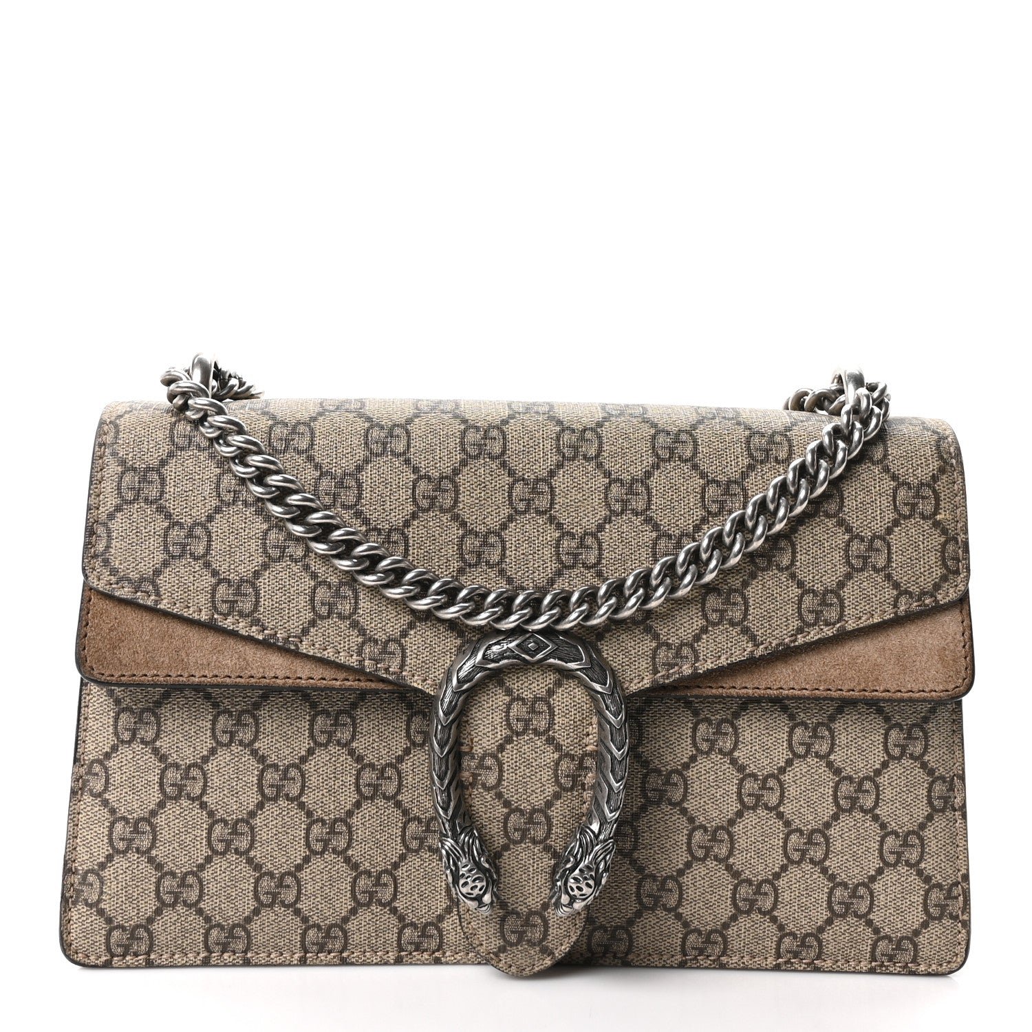 Gucci GG Supreme Monogram Small Dionysus Shoulder Bag Taupe