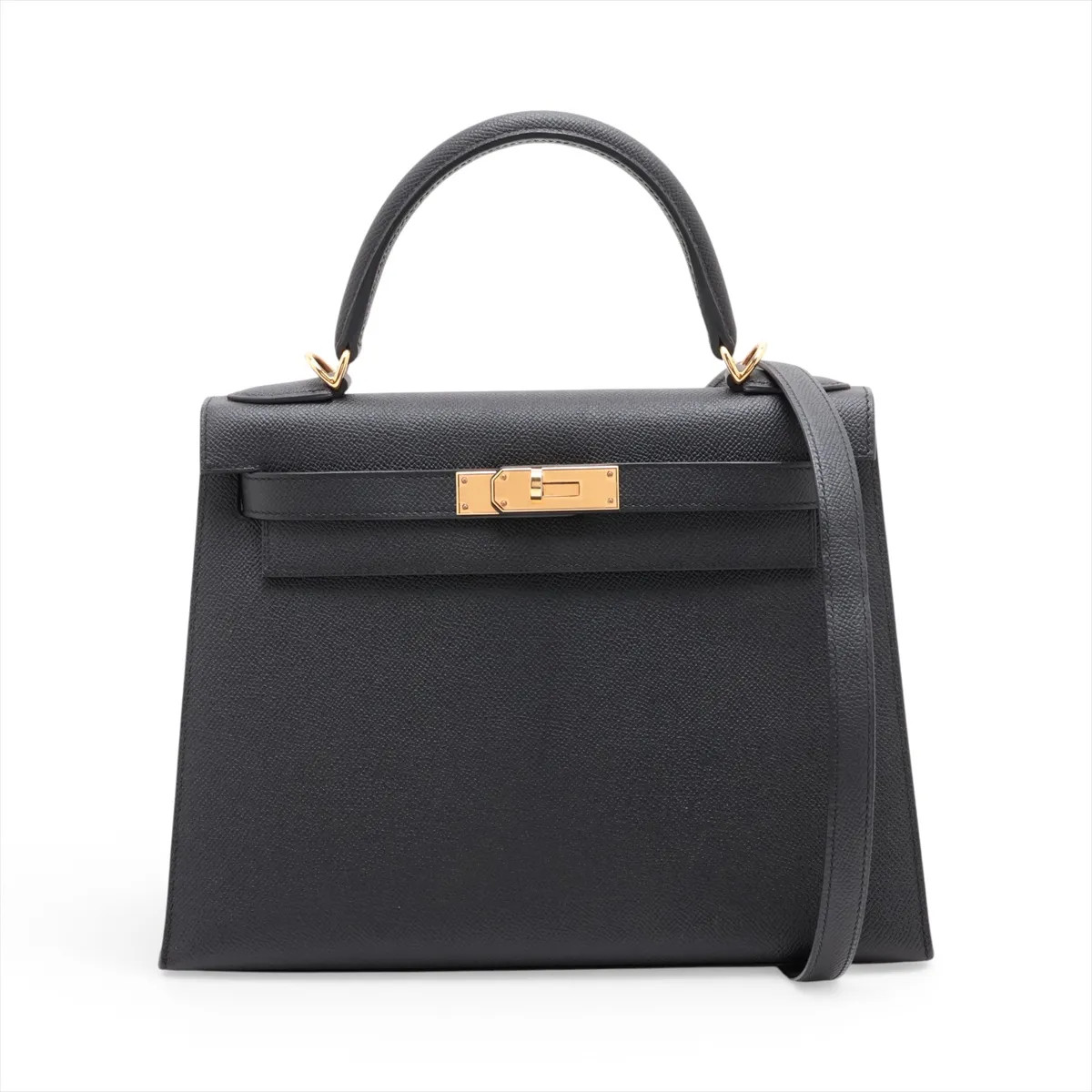 Hermès Kelly 28 Serie Veau Epsom Black Gold Metal Fittings