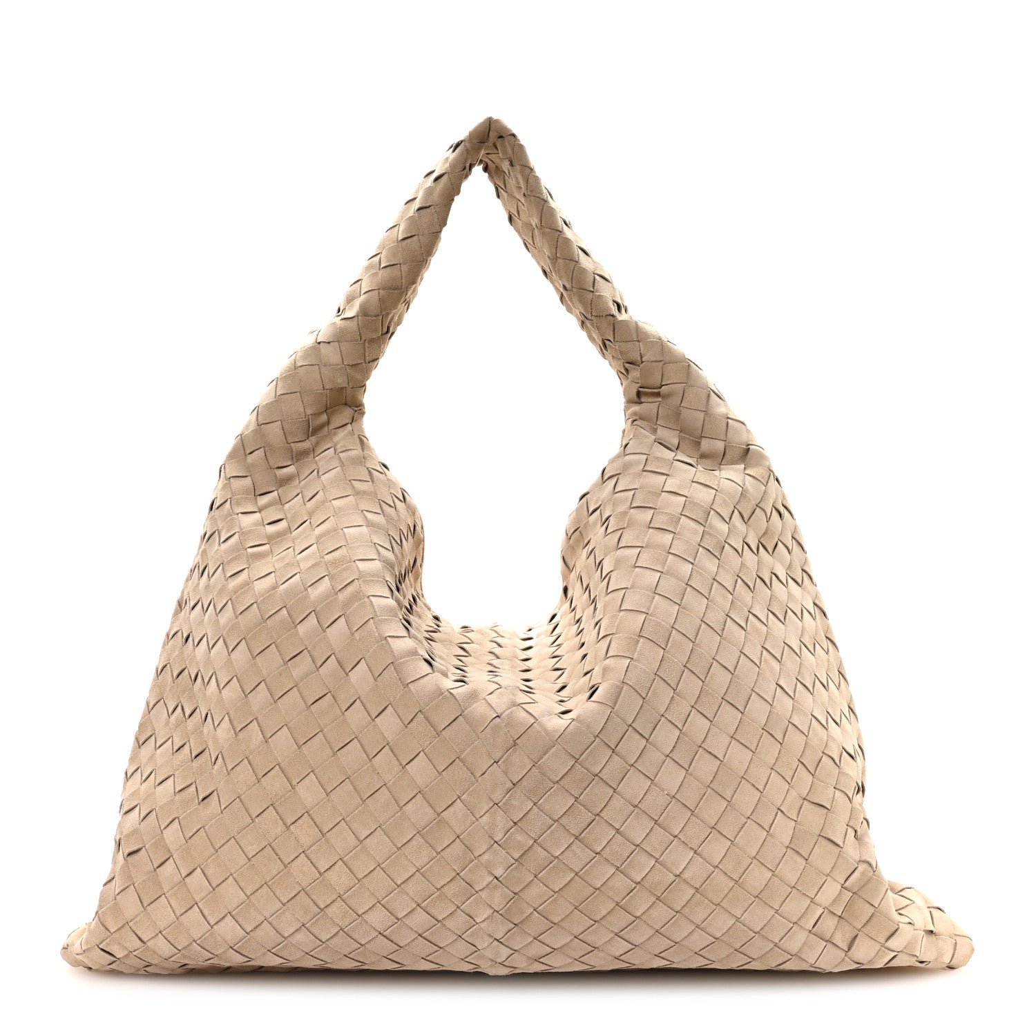 Bottega Veneta Suede Intrecciato Large Hop Ecru