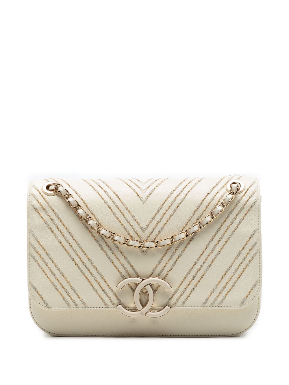 2017-2018 Large Chevron Sheepskin Subtle Flap crossbody bag