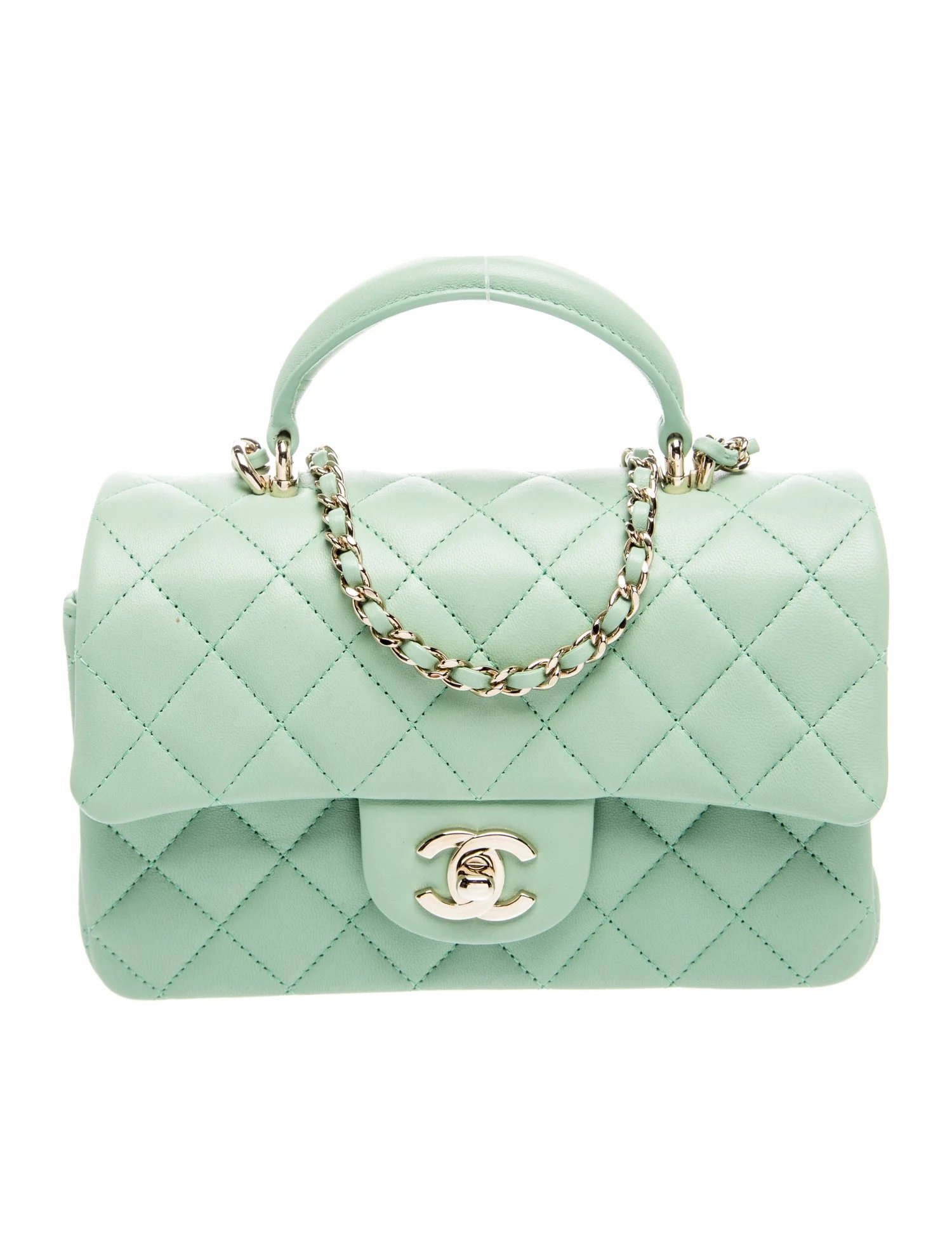 Classic Rectangular Mini Top Handle Flap Bag