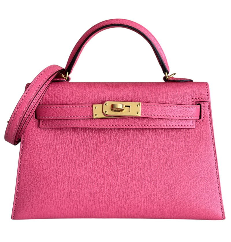 Rose Lipstick Chèvre Mysore Mini Kelly 20 II Gold Hardware, 2020