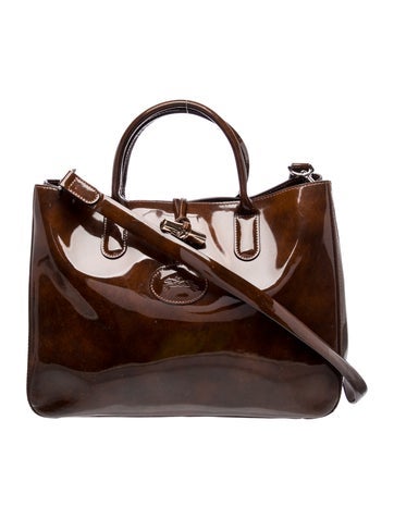 Longchamp Patent Leather Top Handle Bag