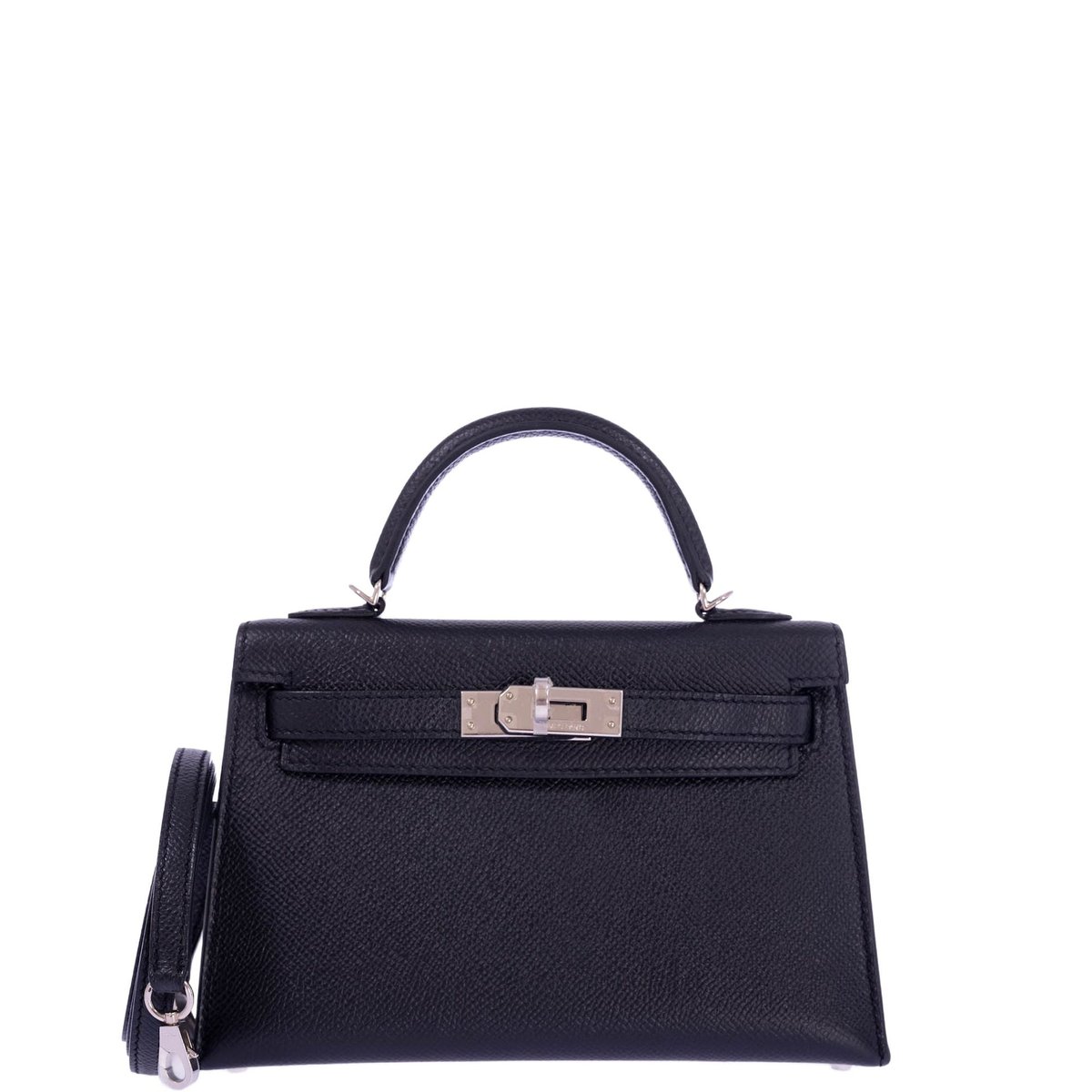 Hermes Hermès Kelly 20 Mini II Sellier Black Epsom Palladium