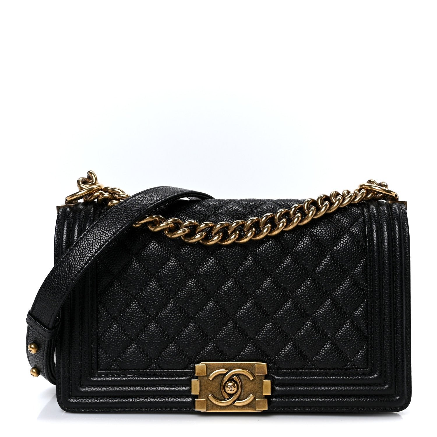 Chanel Caviar Quilted Medium Boy Flap Black