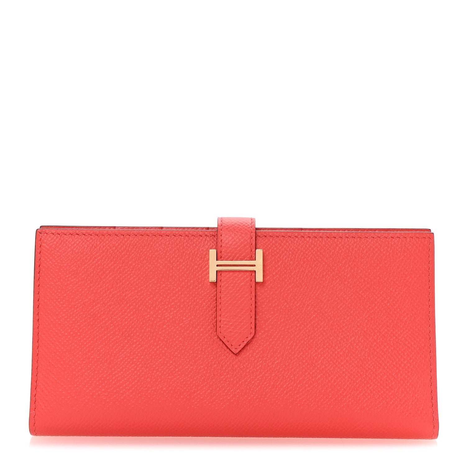 Hermes Epsom Bearn Gusset Wallet Flamingo