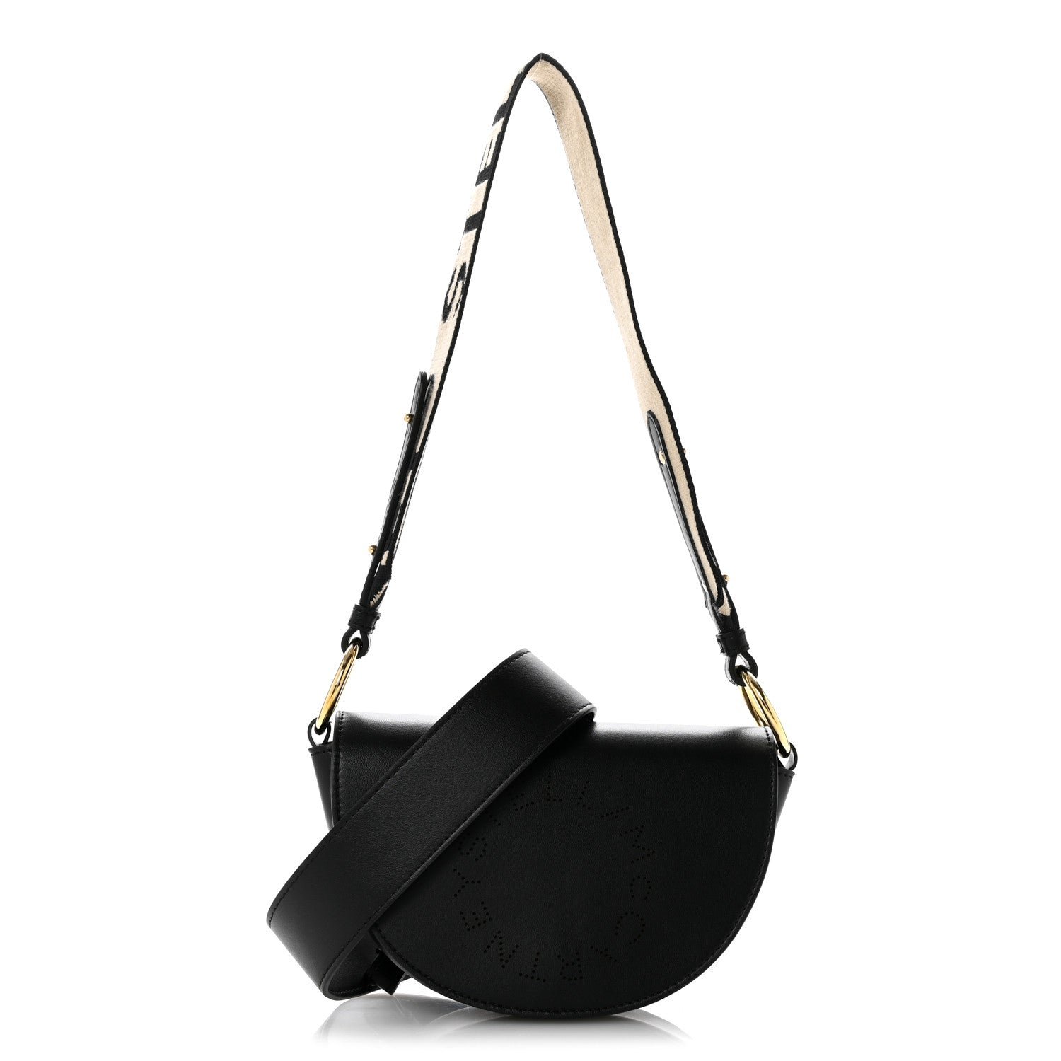 Stella McCartney Eco Soft Alter Nappa Perforated Logo Mini Marlee Black