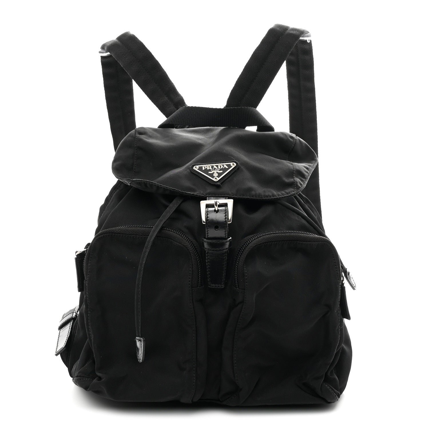 Prada Prada Nylon Vela Medium Backpack Black