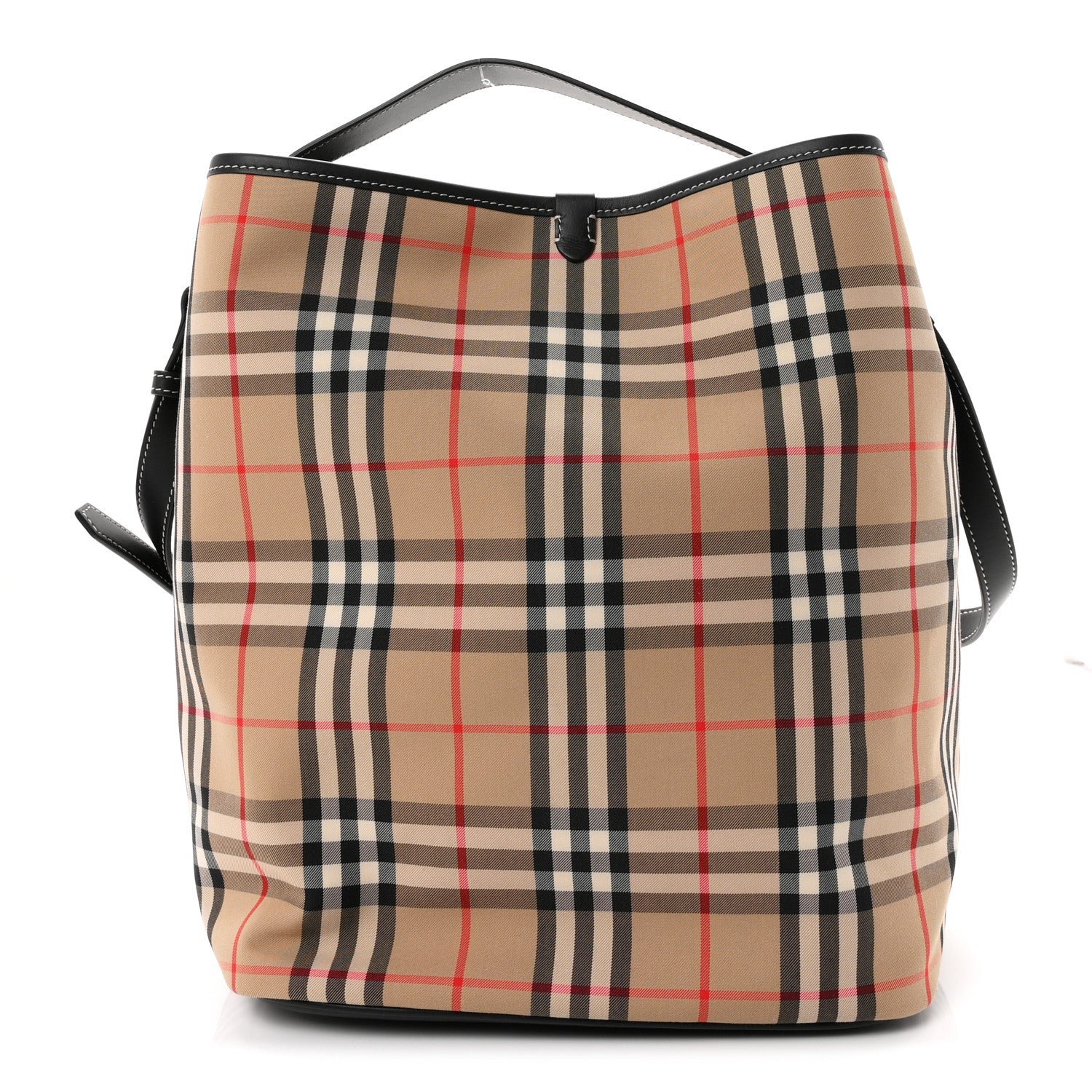 Burberry Vintage Check Calfskin Ashby Bucket Bag Archive Beige