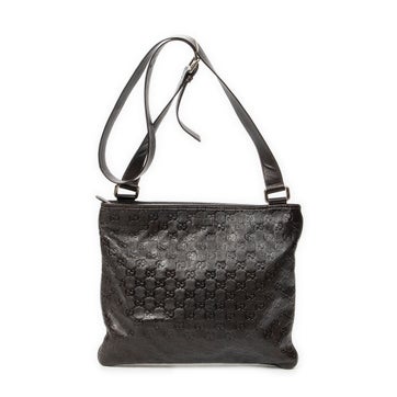 Leather Large Square Zip Messenger