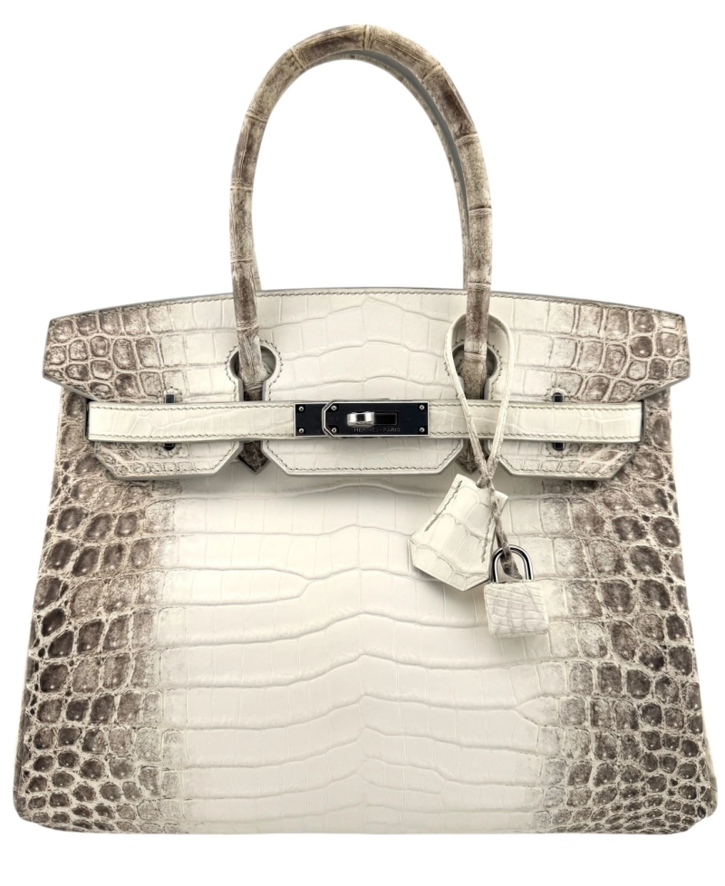 Hermes White Matte Niloticus Crocodile Himalaya Birkin 30 Palladium Hardware, 2016