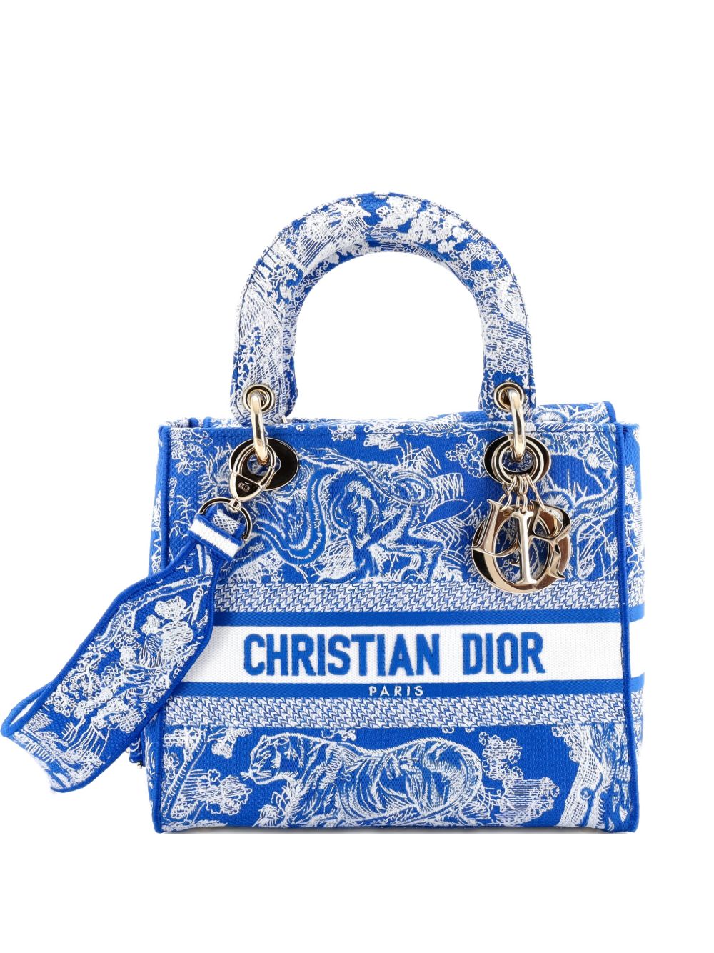 Toile de Jouy Lady D-Lite Bag Embroidered Canvas tote bag