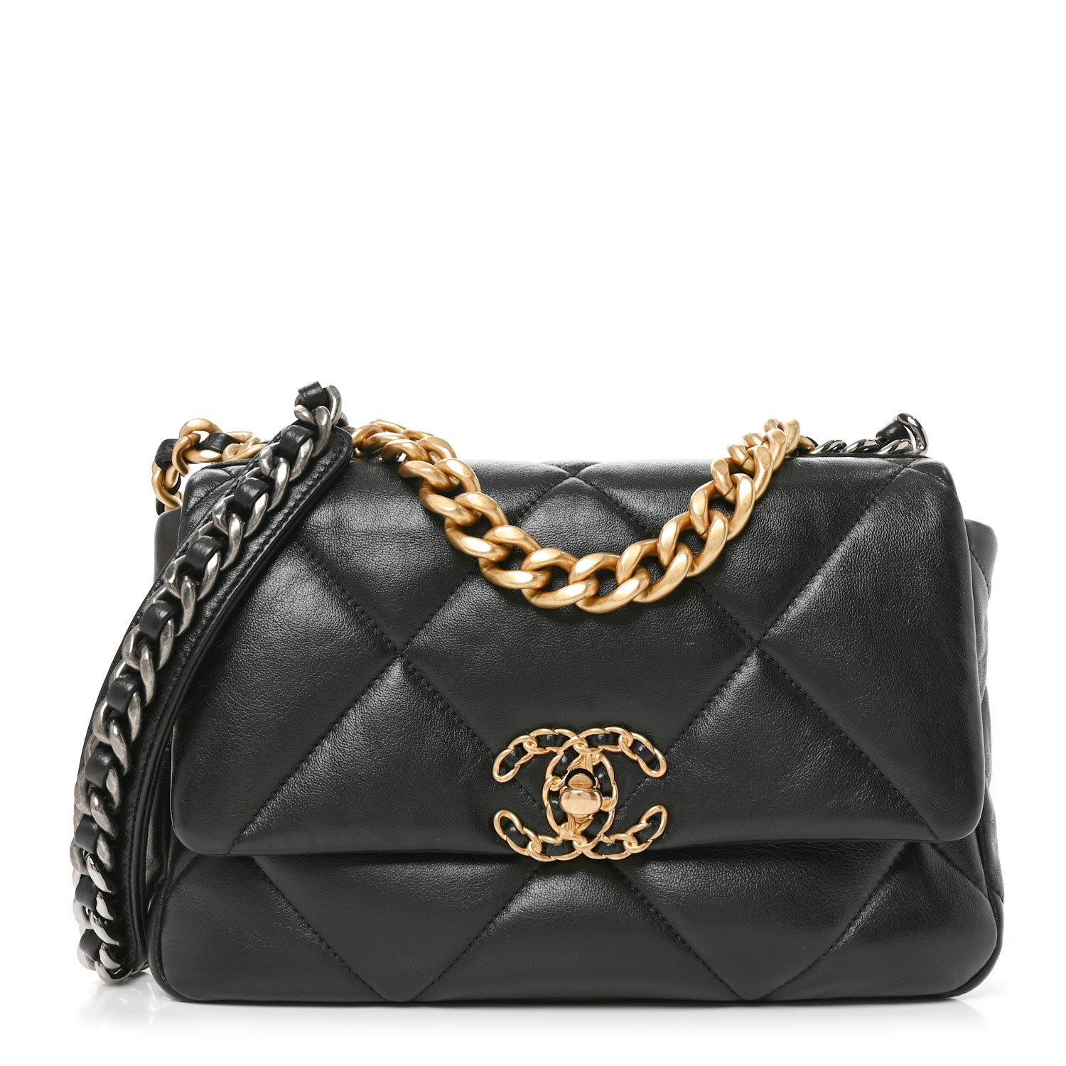 Chanel Lambskin Quilted Medium Chanel 19 Flap Black