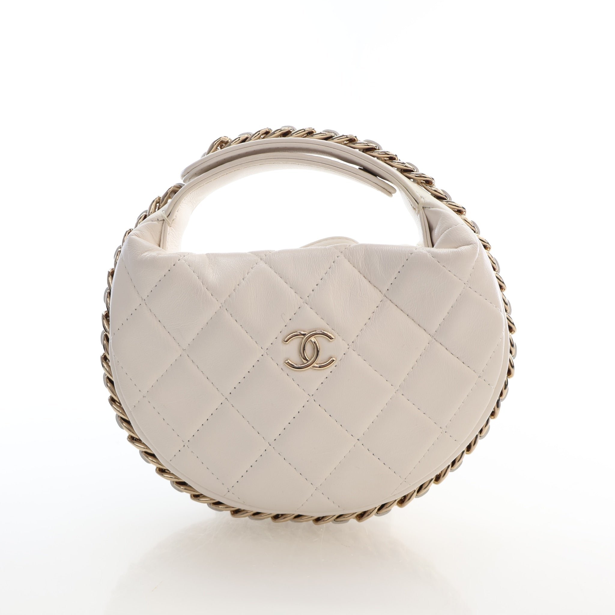 Chanel Mini Lambskin Chain Around Pouch Hobo Bag