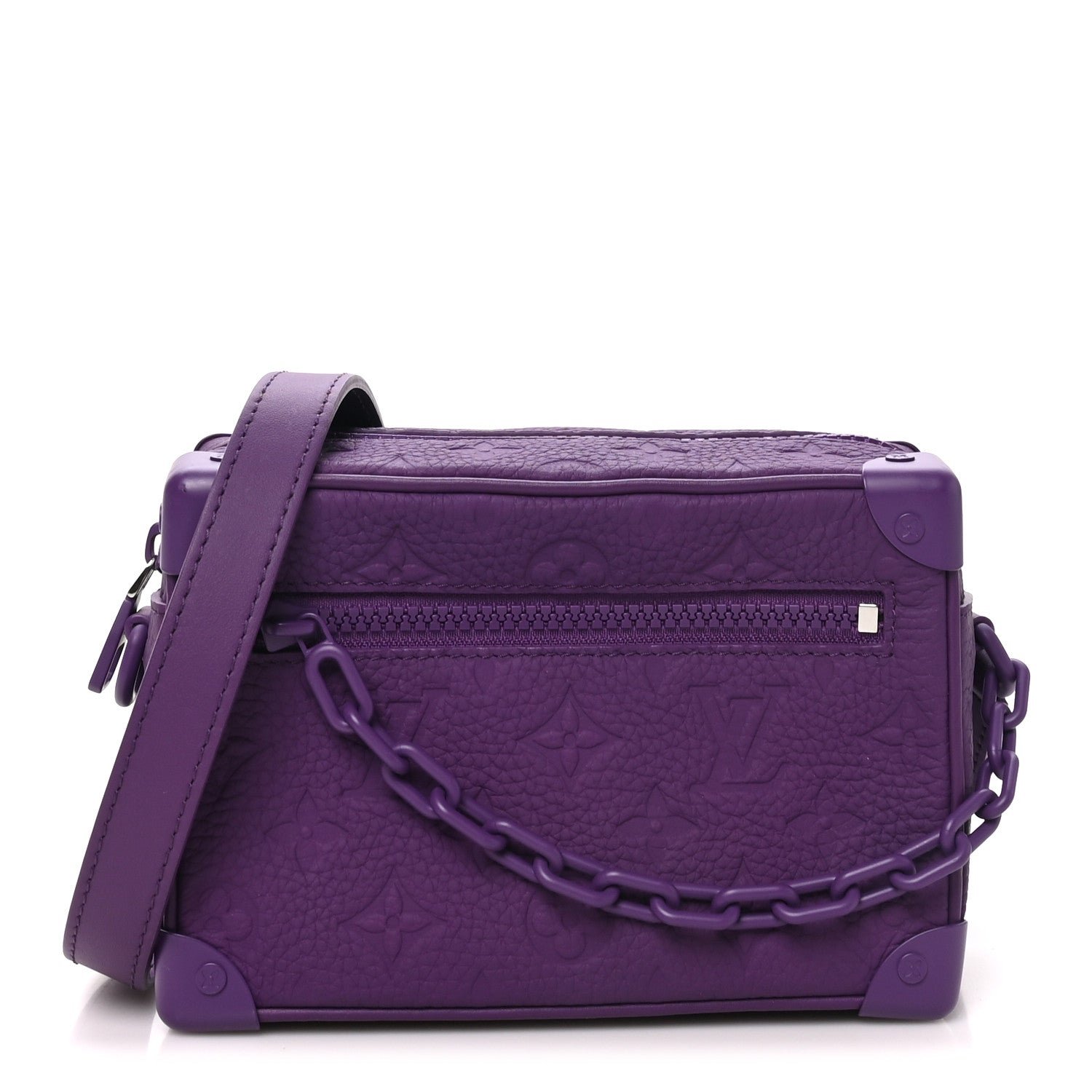 Louis Vuitton Taurillon Monogram Mini Soft Trunk Black Purple Night