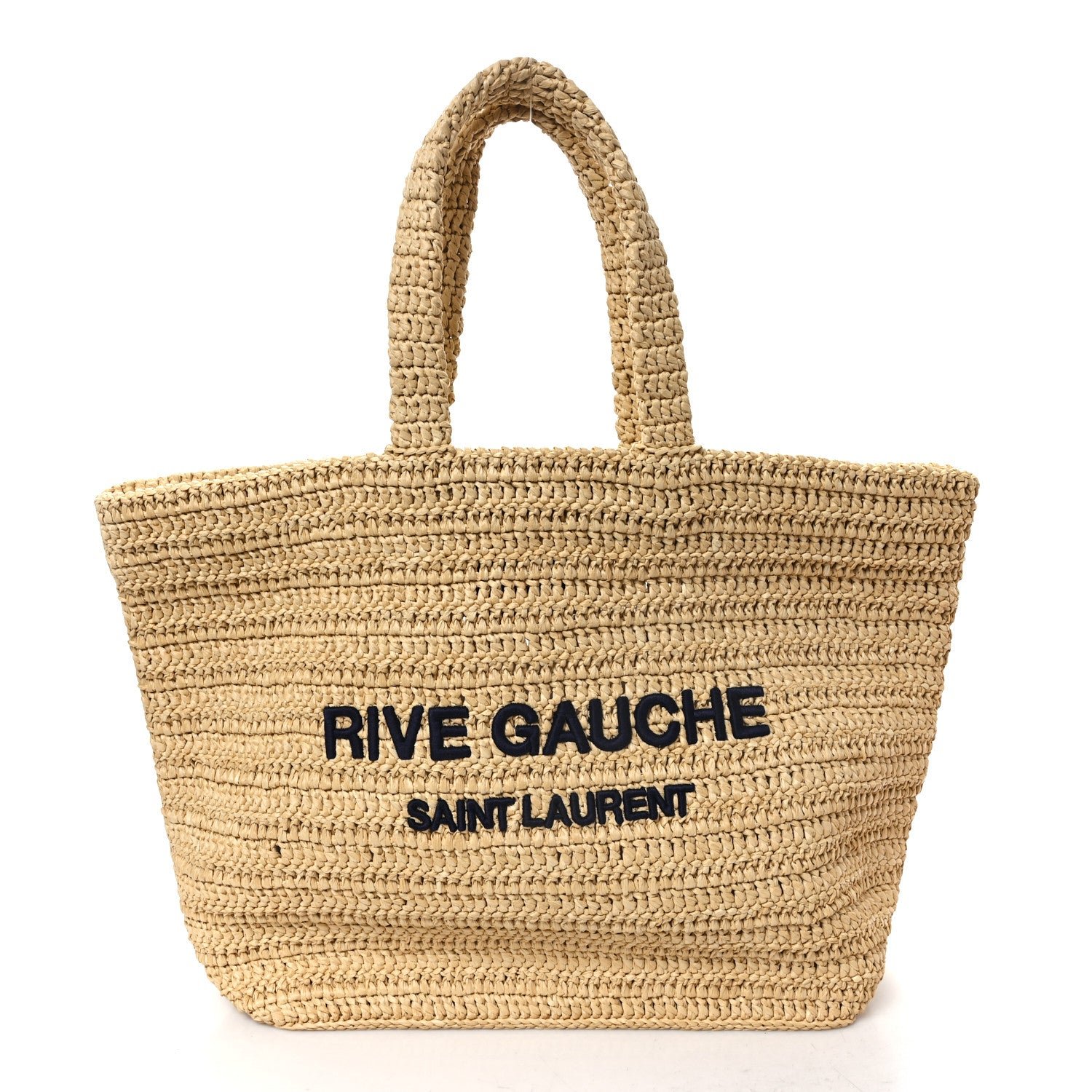 Saint Laurent Raffia Rive Gauche Tote Natural