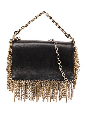 Leather Chain Embellished Fringe