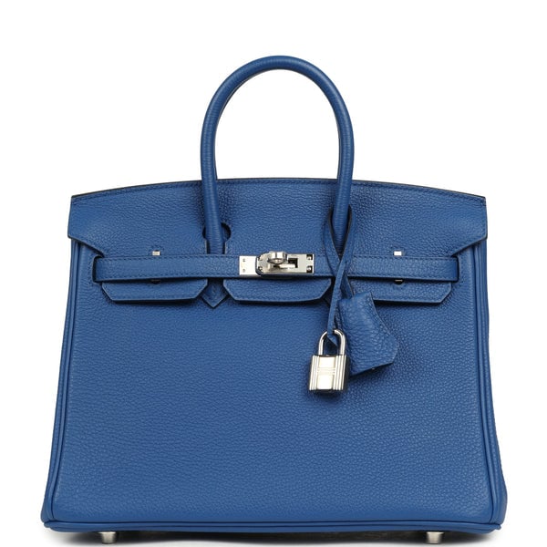 Hermes Birkin 25 Bleu France Togo Palladium Hardware