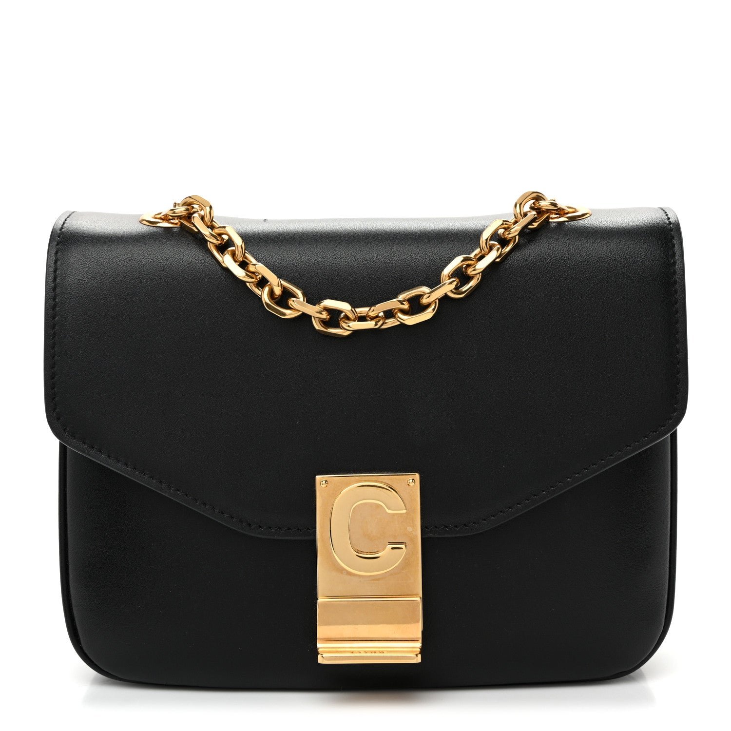 Celine Shiny Calfskin Small C Bag Black