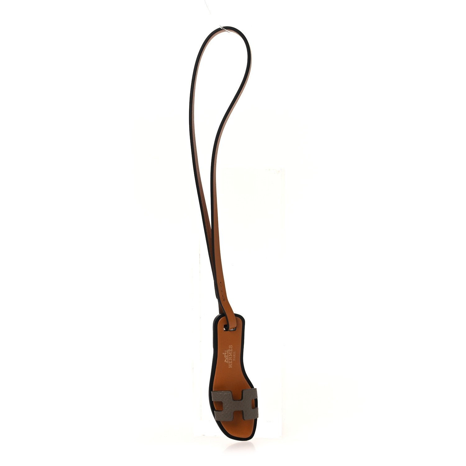 Epsom Butler Calfskin Hunter Oran Nano Bag Charm Etoupe