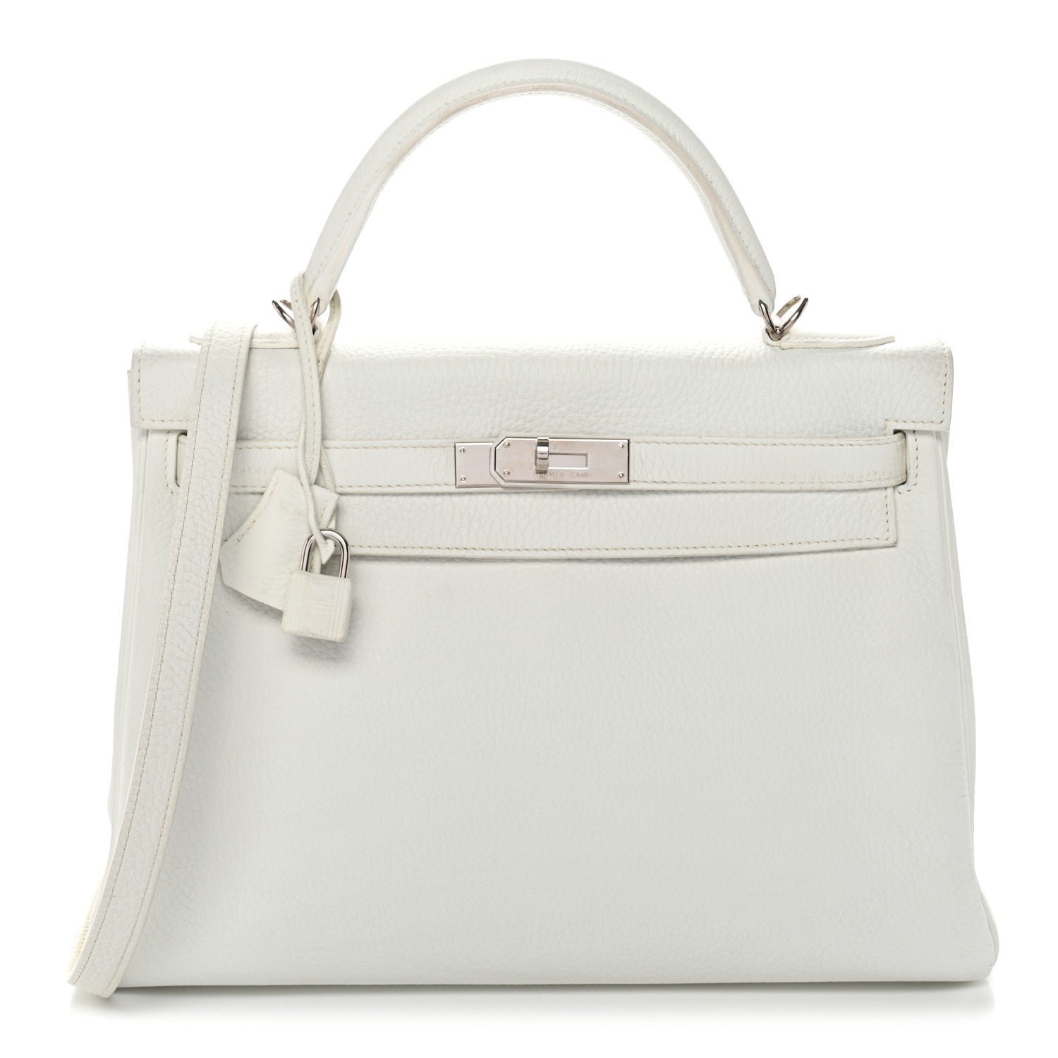 Hermes Taurillon Clemence Kelly Retourne 32 White