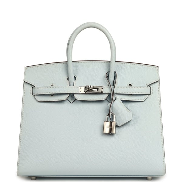 Hermes Hermes Birkin Sellier 25 Bleu Brume Epsom Palladium Hardware