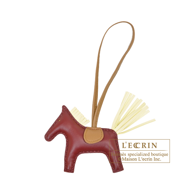 Hermes Rodeo charm PM Rouge H/Jaune milton/Kraft Agneau