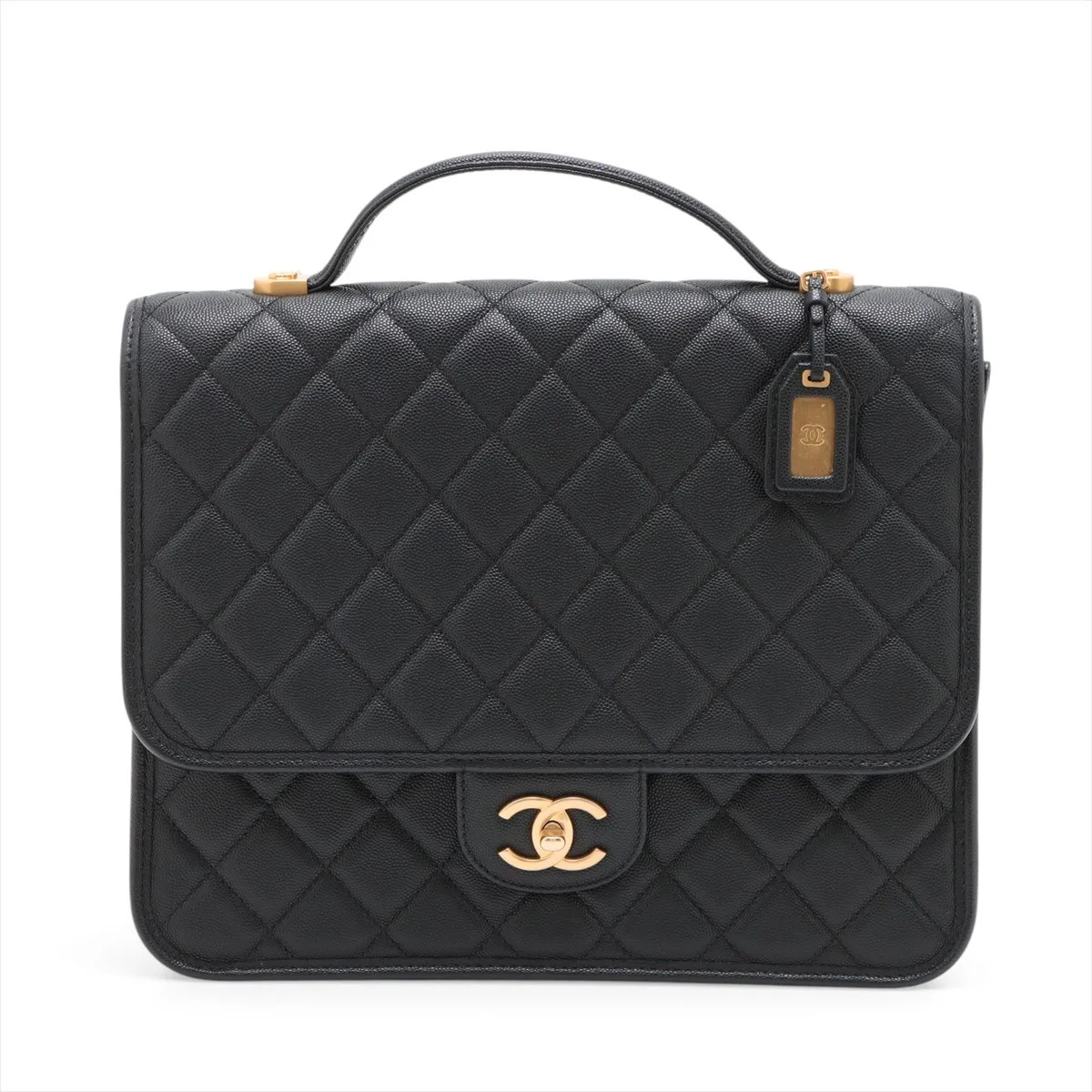 Chanel Matelasse Caviar Skin Chain Backpack Black Gold Metal Fittings random pla
