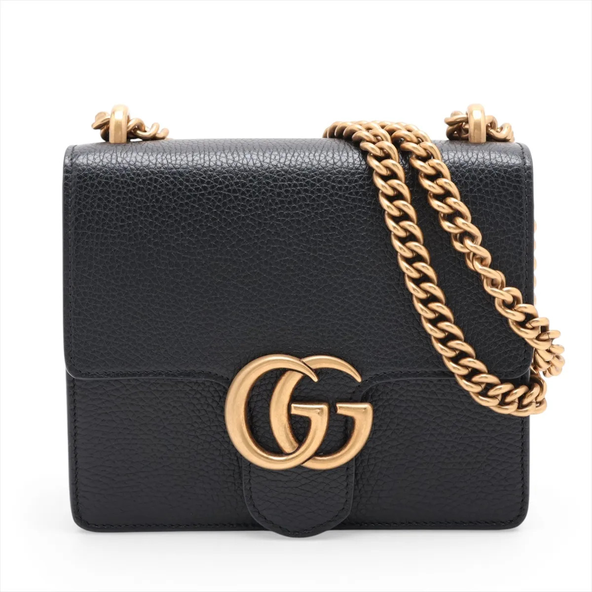 Gucci GG Marmont 779790 Leather Chain Shoulder Bag Black outlets
