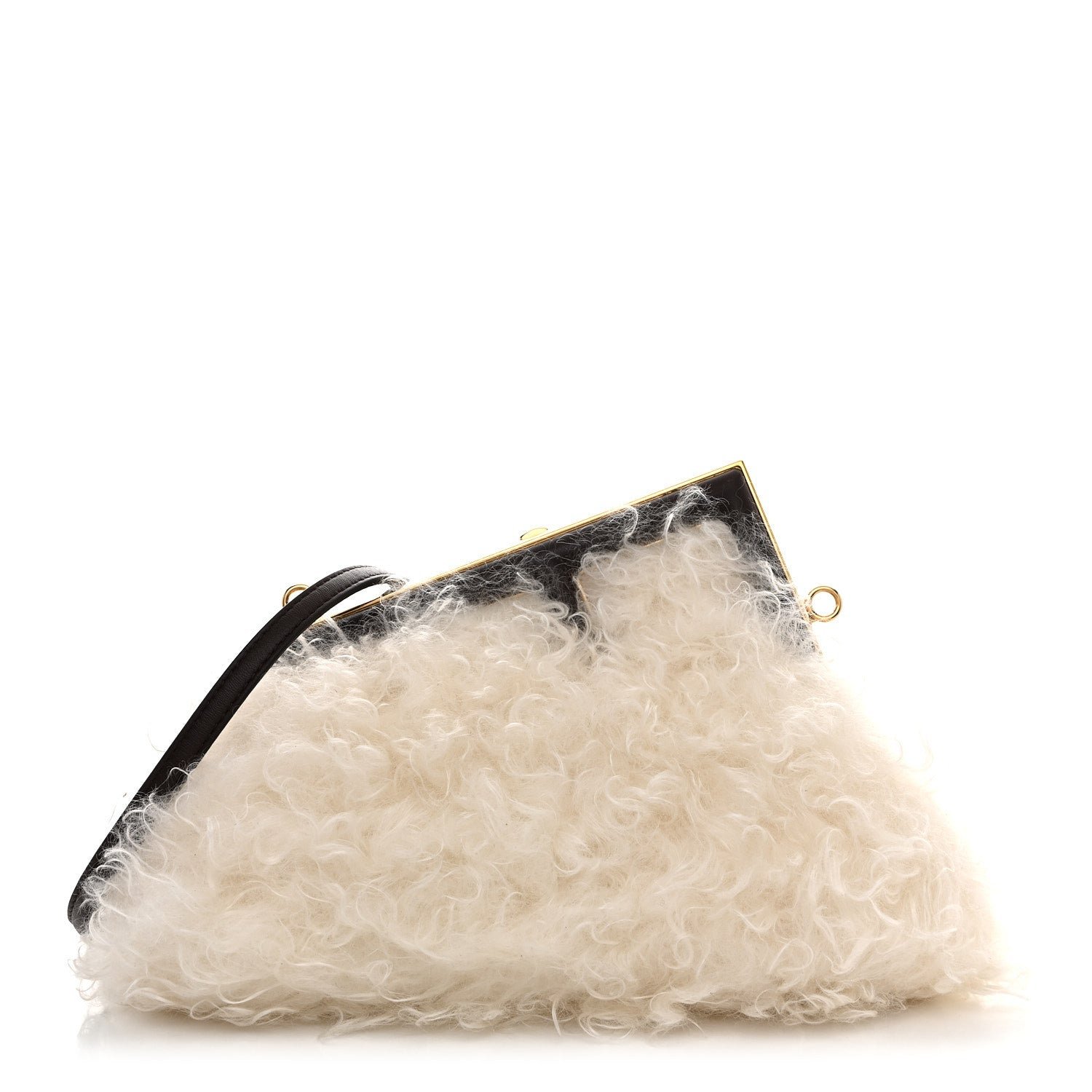 Fendi Baby Mongolian Nappa Small Fendi First White Fondente