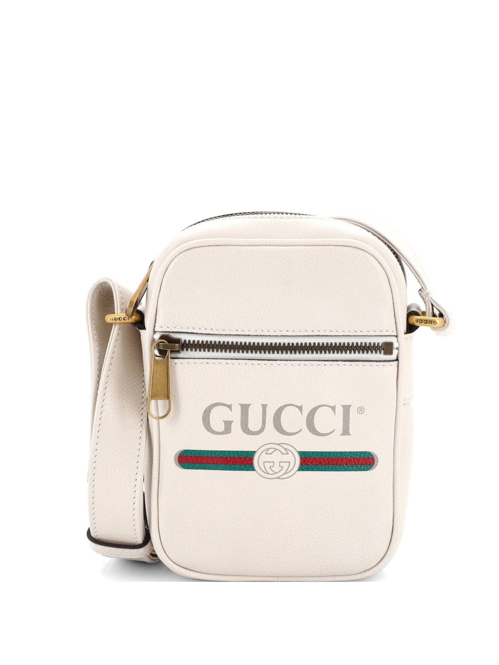 Gucci Logo Zip Messenger Bag Printed Leather Mini crossbody bag