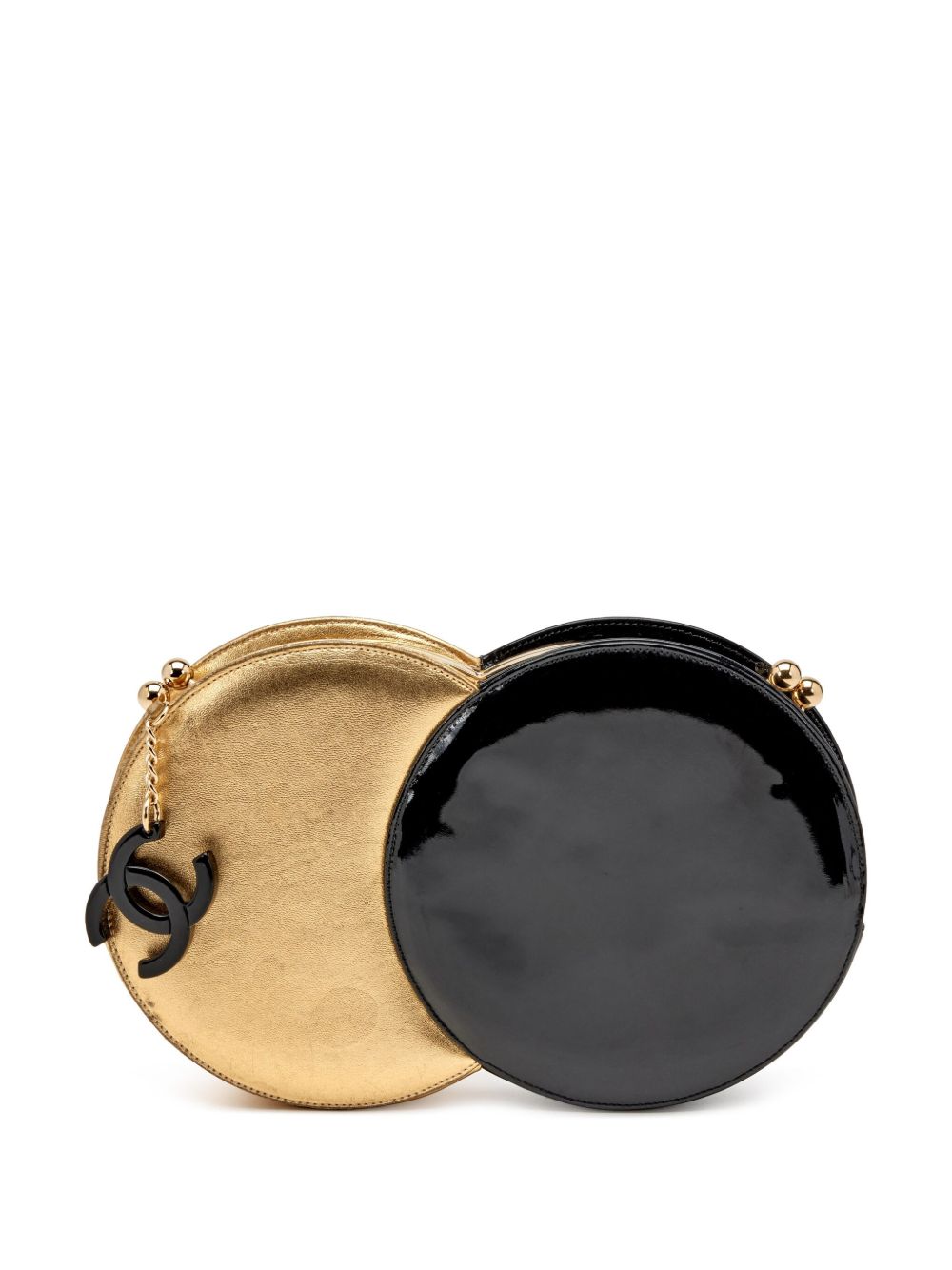 Double Circle metallic clutch bag