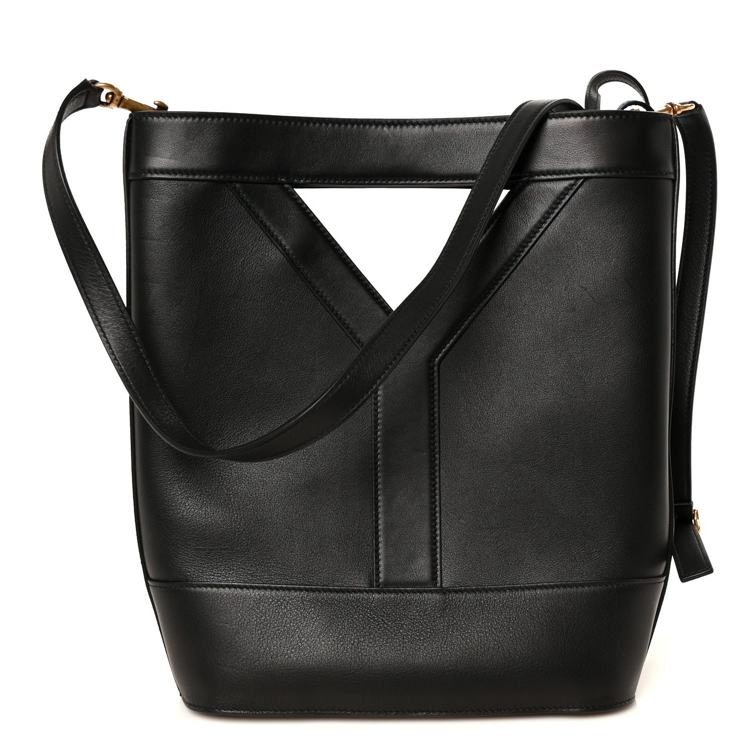 Saint Laurent Smooth Calfskin Y Small Bucket Bag Black