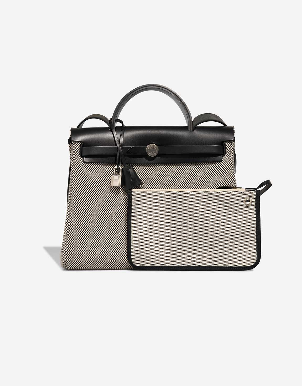 Hermes 
		Herbag 31 Toile / Vache Hunter Écru / Black    