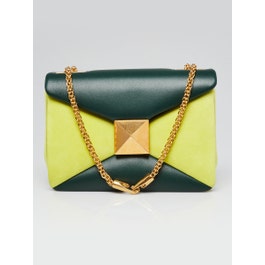 Valentino Valentino Two Tone Lambskin Leather/Suede One Stud Small Shoulder Bag