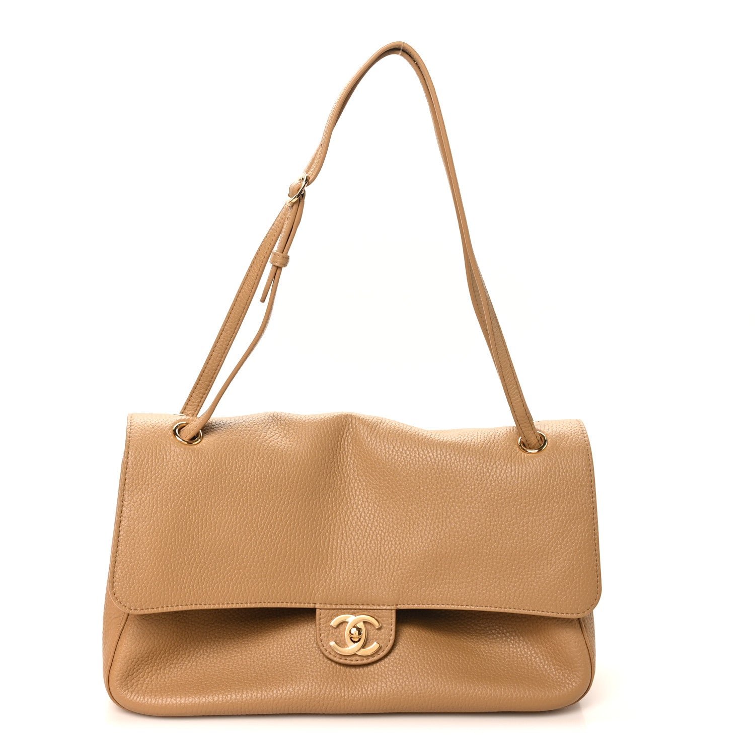 Chanel Grained Calfskin Small Souplissimo Maxi Flap Dark Beige