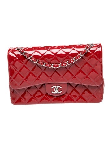Jumbo Classic Patent Double Flap Bag