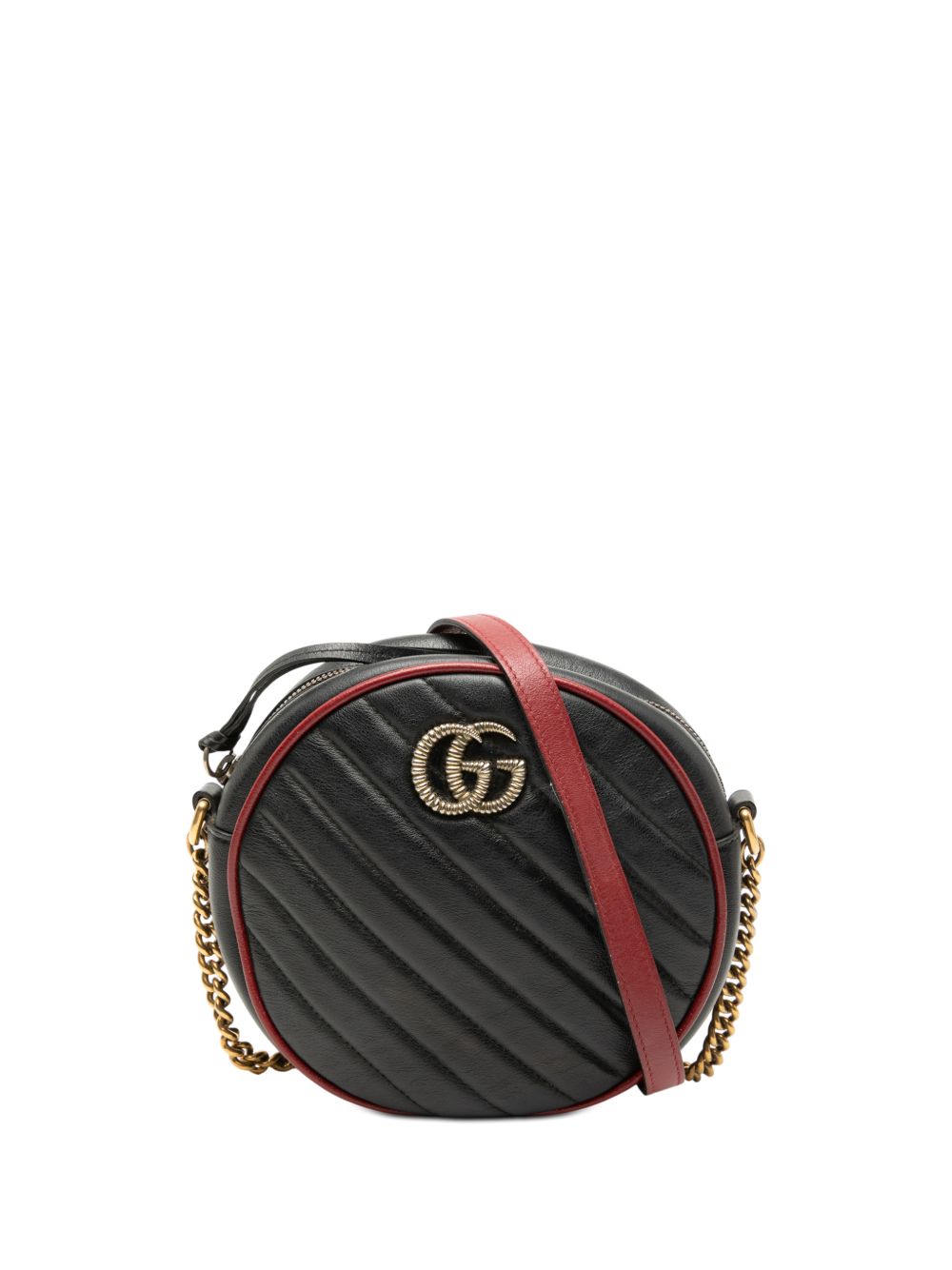 2016-2026 Mini GG Marmont Matelasse Leather Torchon Round crossbody bag