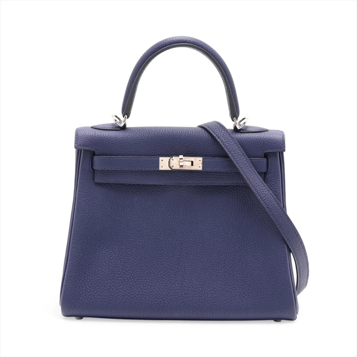 Hermès Kelly 25 Le Tournay Togo Blue encre Silver Metal Fittings