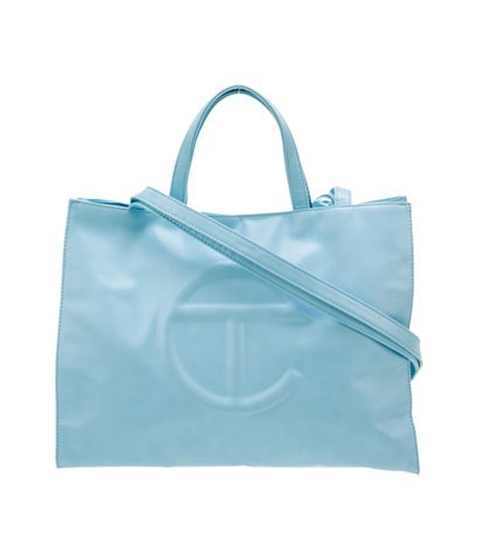 Telfar Vegan Leather Medium Pool Blue Shopping Bag Medium
