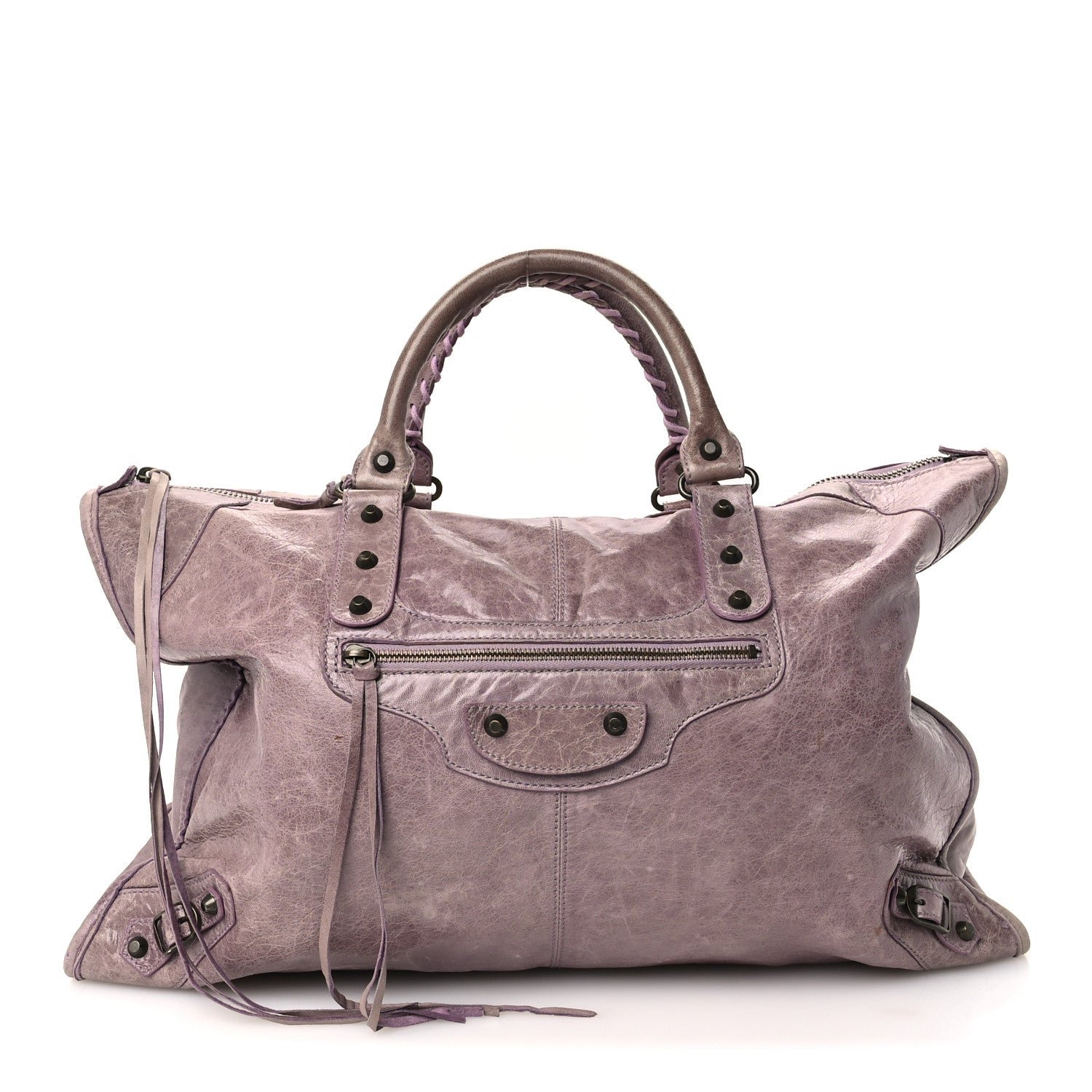 Balenciaga Agneau Classic Hardware Weekender Lilac