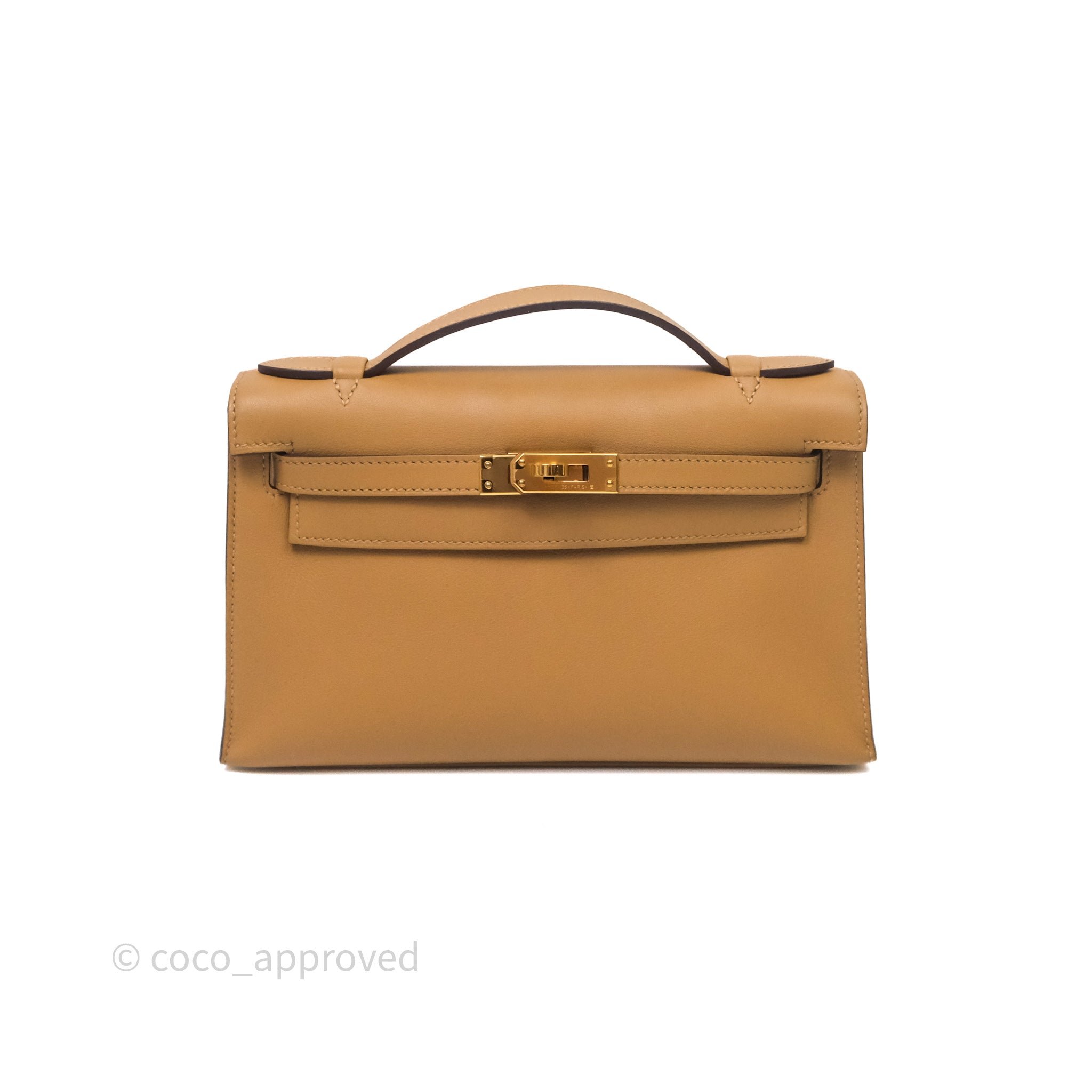 Hermès Kelly Pochette Biscuit 4B Swift Gold Hardware